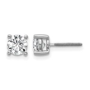 Solid 14K White Gold 1ctw Colorless Lab Diamond Studs VS+ F+ ScrewbacK